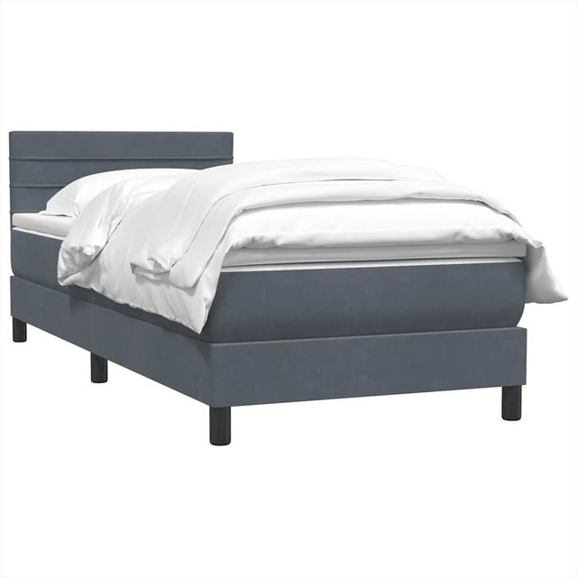 vidaXL Bett Boxspringbett mit Matratze Dunkelgrau 100x220 cm Samt günstig online kaufen