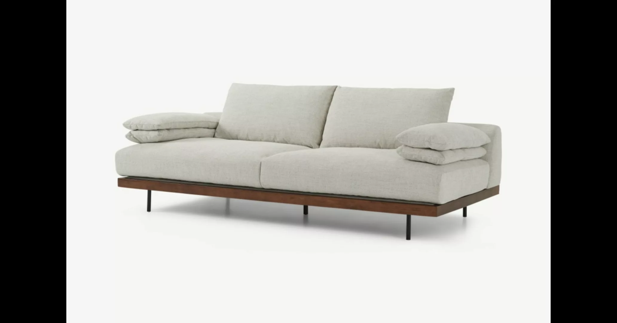 Zita 3-Sitzer Sofa, Kalkgrau - MADE.com günstig online kaufen