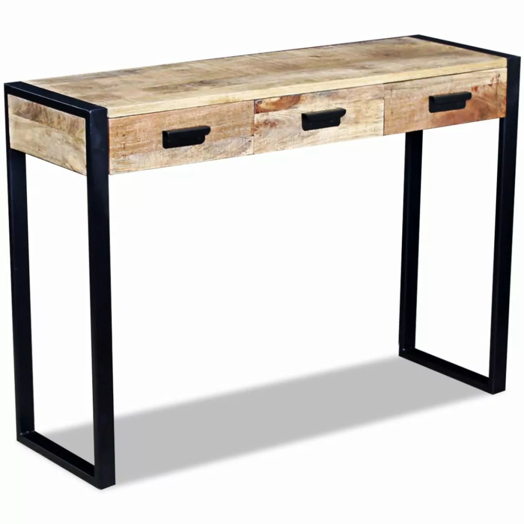 Konsolentisch Mit 3 Schubladen Mangoholz Massiv 110x35x78 Cm günstig online kaufen