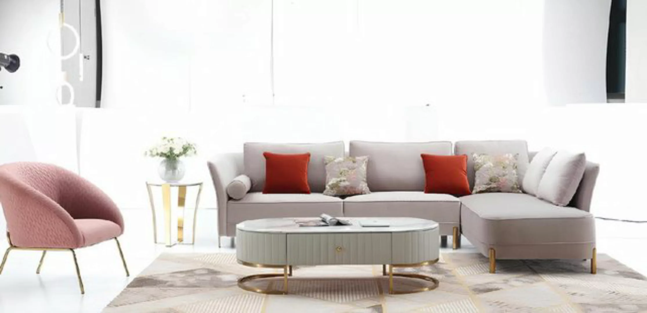 Xlmoebel Ecksofa Moderne L-förmige Wohnlandschaft Polster-Sofa in Eckform, günstig online kaufen