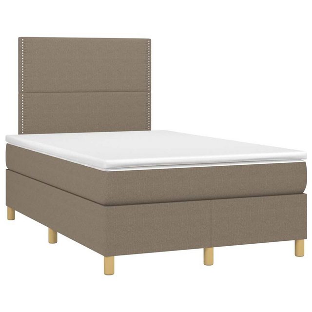 vidaXL Bett Boxspringbett mit Matratze Taupe 120x190 cm Stoff günstig online kaufen