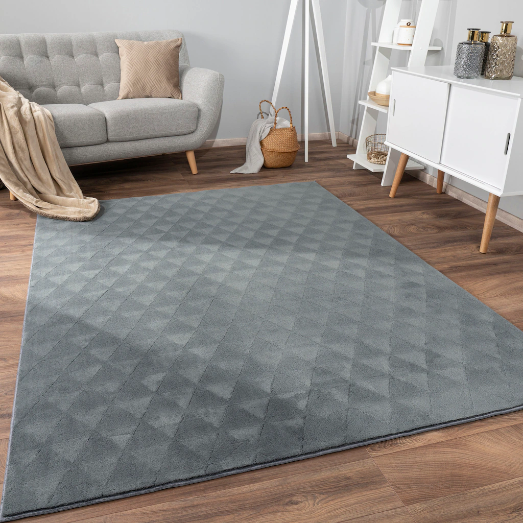 Paco Home Teppich »Haarlem 942«, rechteckig, 10 mm Höhe, Kurzflor, Uni Farb günstig online kaufen