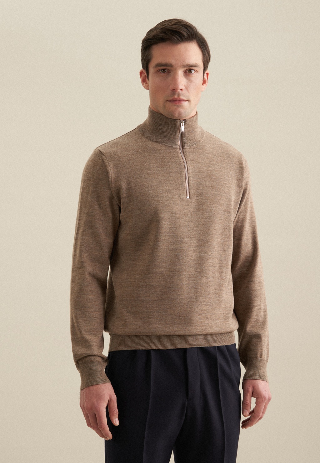 seidensticker Strickpullover "Schwarze Rose", Quarter Zip Uni günstig online kaufen