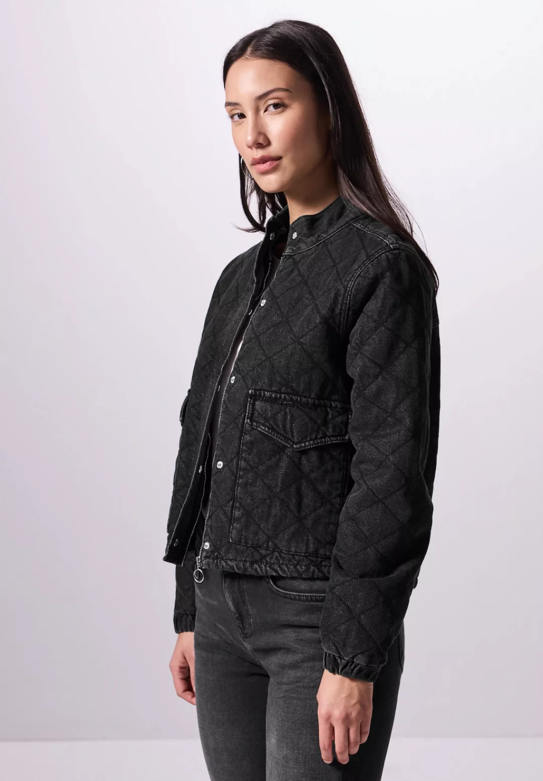 STREET ONE STUDIO Jeansjacke, ohne Kapuze, mit Stehkragen günstig online kaufen