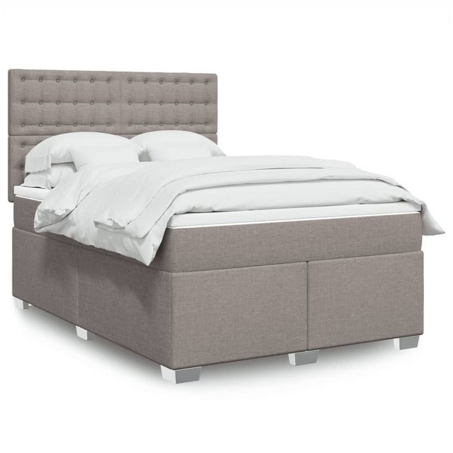 vidaXL Boxspringbett mit Matratze Taupe 140x200 cm Stoff2107872 günstig online kaufen