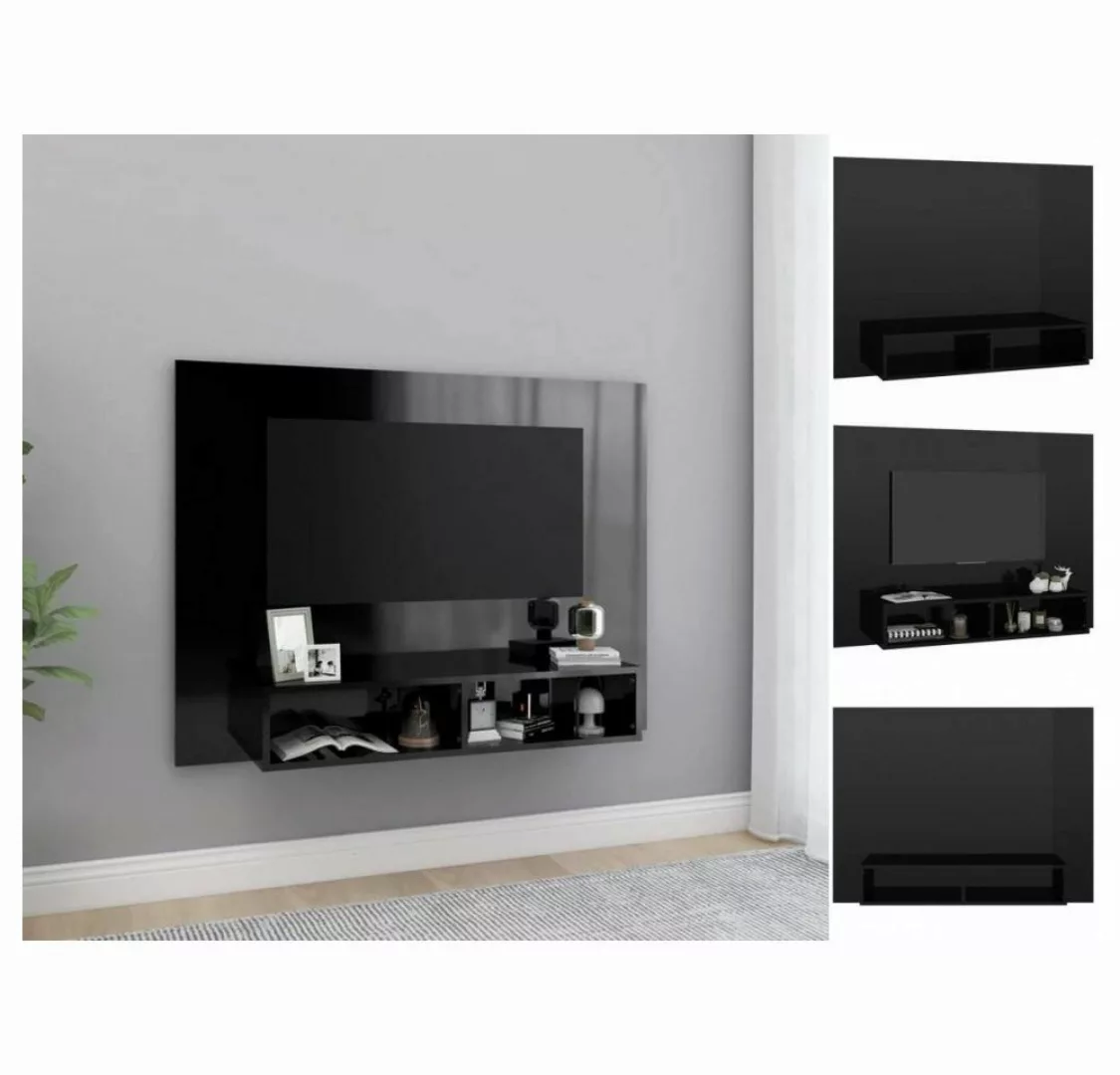 vidaXL TV-Schrank TV-Wandschrank Hochglanz-Schwarz 120x23,5x90 cm Spanplatt günstig online kaufen