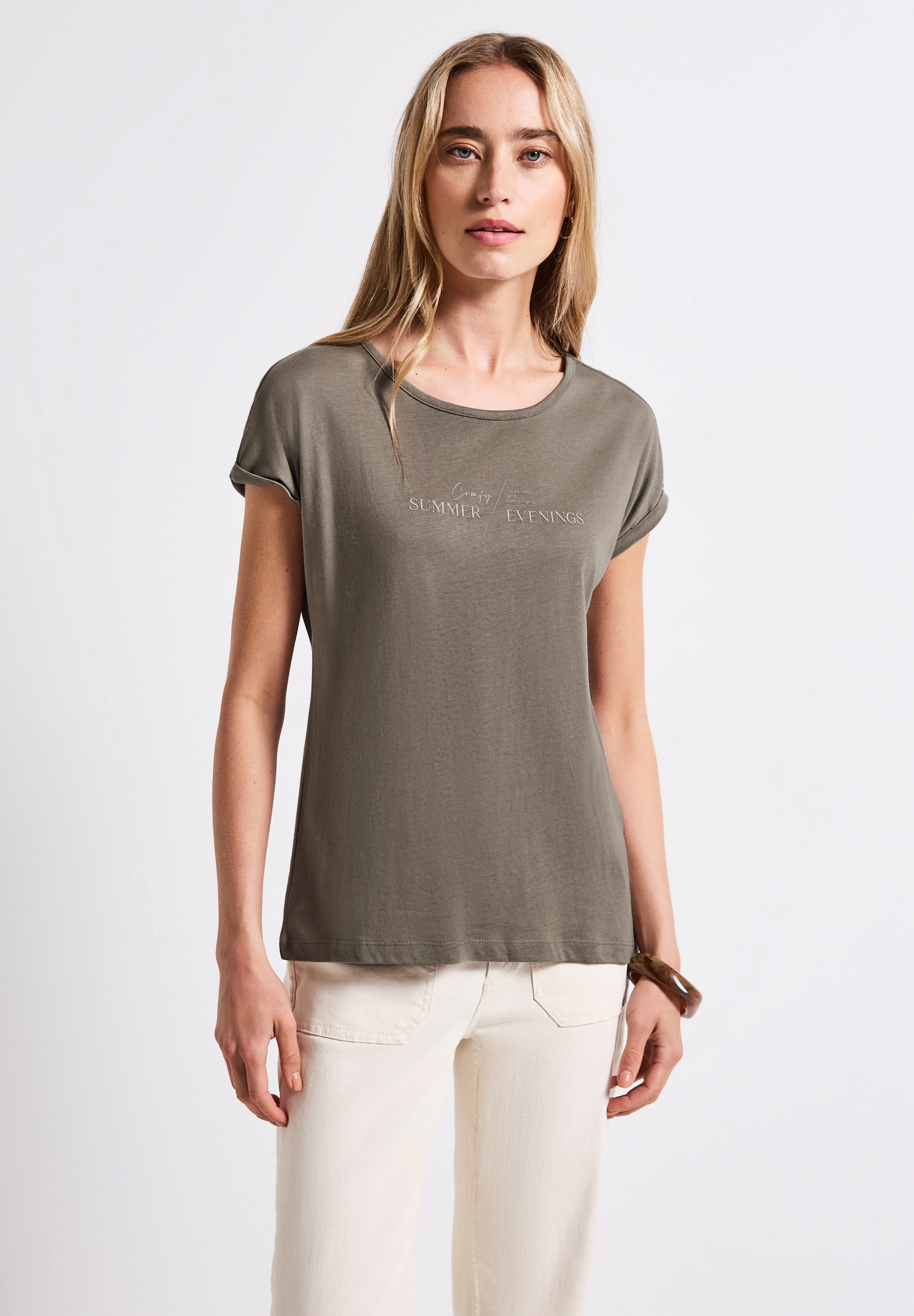 STREET ONE T-Shirt, aus Baumwolle mit Stretchante günstig online kaufen