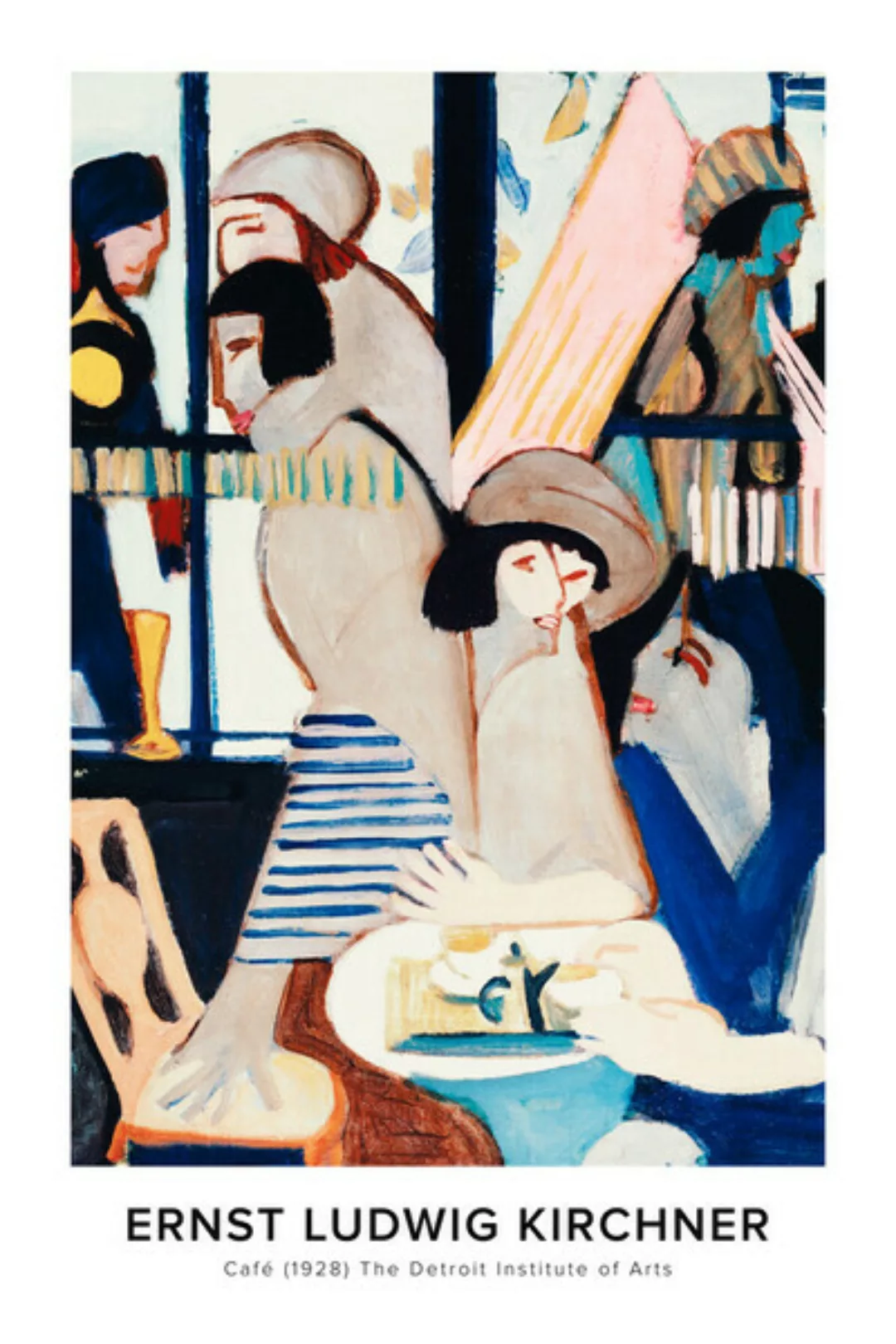 Poster / Leinwandbild - Ernst Ludwig Kirchner: Café - Ausstellungsposter günstig online kaufen