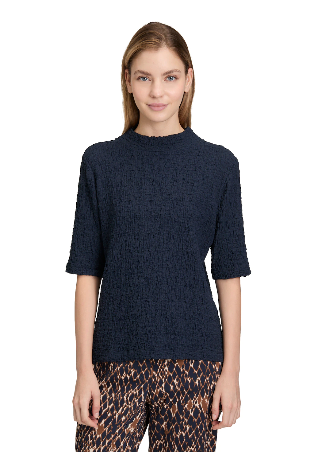 Betty Barclay Kurzarmshirt "Betty Barclay Damen Strukturshirt mit Stehkrage günstig online kaufen