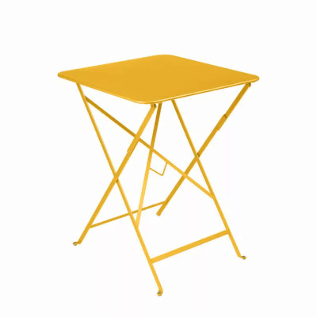 Klapptisch Bistro metall gelb / 57 x 57 cm - Stahl / 2 Personen - Fermob - günstig online kaufen