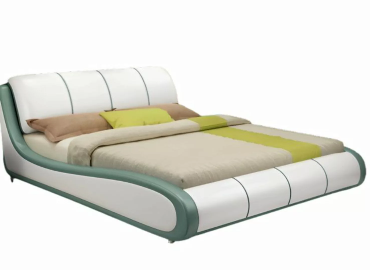 Xlmoebel Bett Schlafzimmer Doppelbett aus Leder in Luxushotel-Design, 180x2 günstig online kaufen