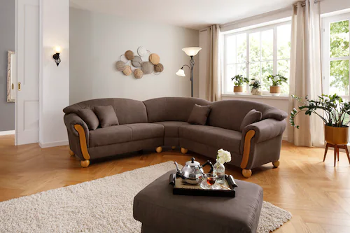 Home affaire Ecksofa "Milano Vintage, L-Form", mit Federkern, Bezug in Lede günstig online kaufen