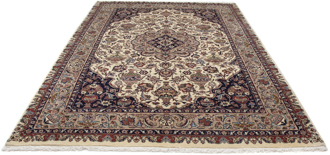 morgenland Wollteppich »Kaschmar Medaillon Beige 300 x 203 cm«, rechteckig, günstig online kaufen