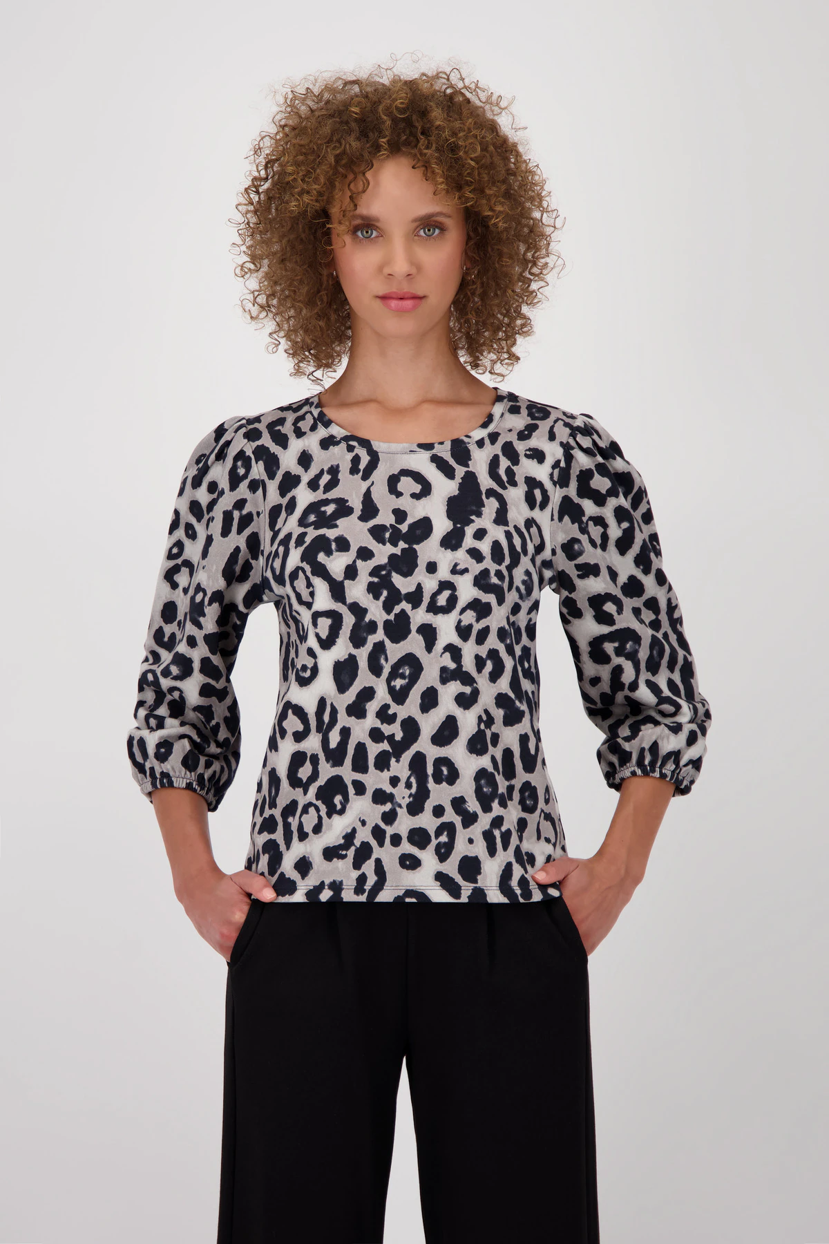 Monari Sweater "Sweatshirt Leodruck Allover", Mit Rundhalsausschnitt günstig online kaufen