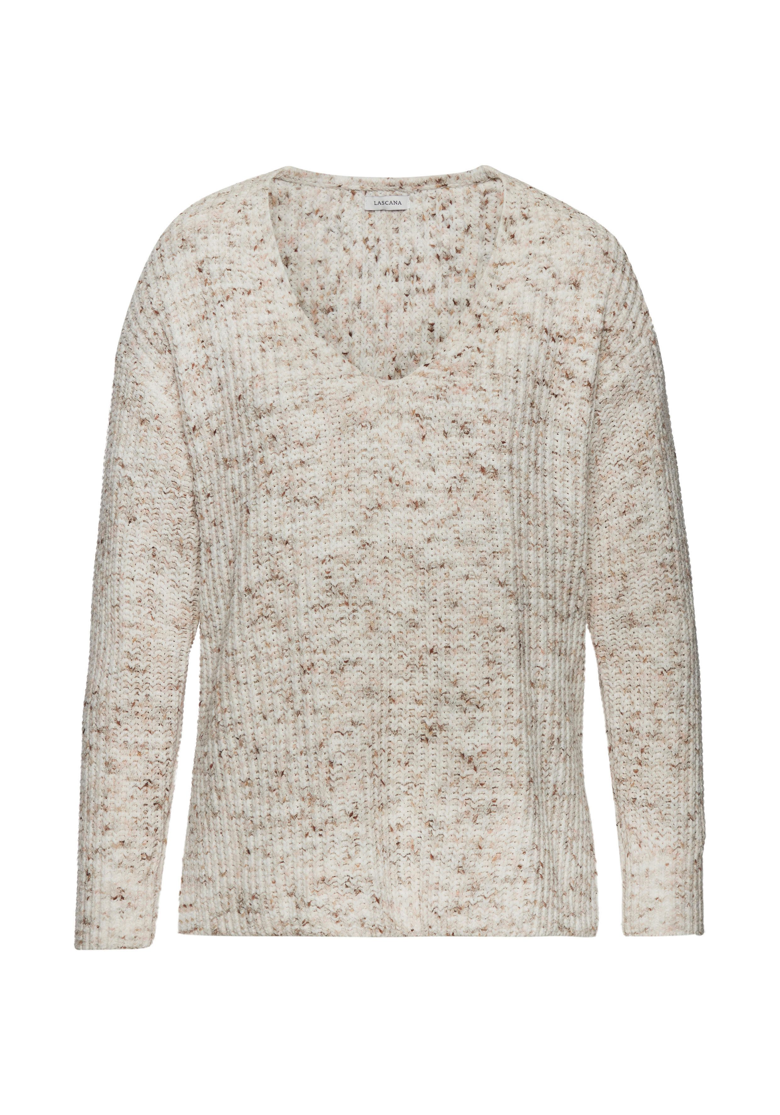 Buffalo V-Ausschnitt-Pullover, aus weichem Chenille, Strickpullover, kusche günstig online kaufen