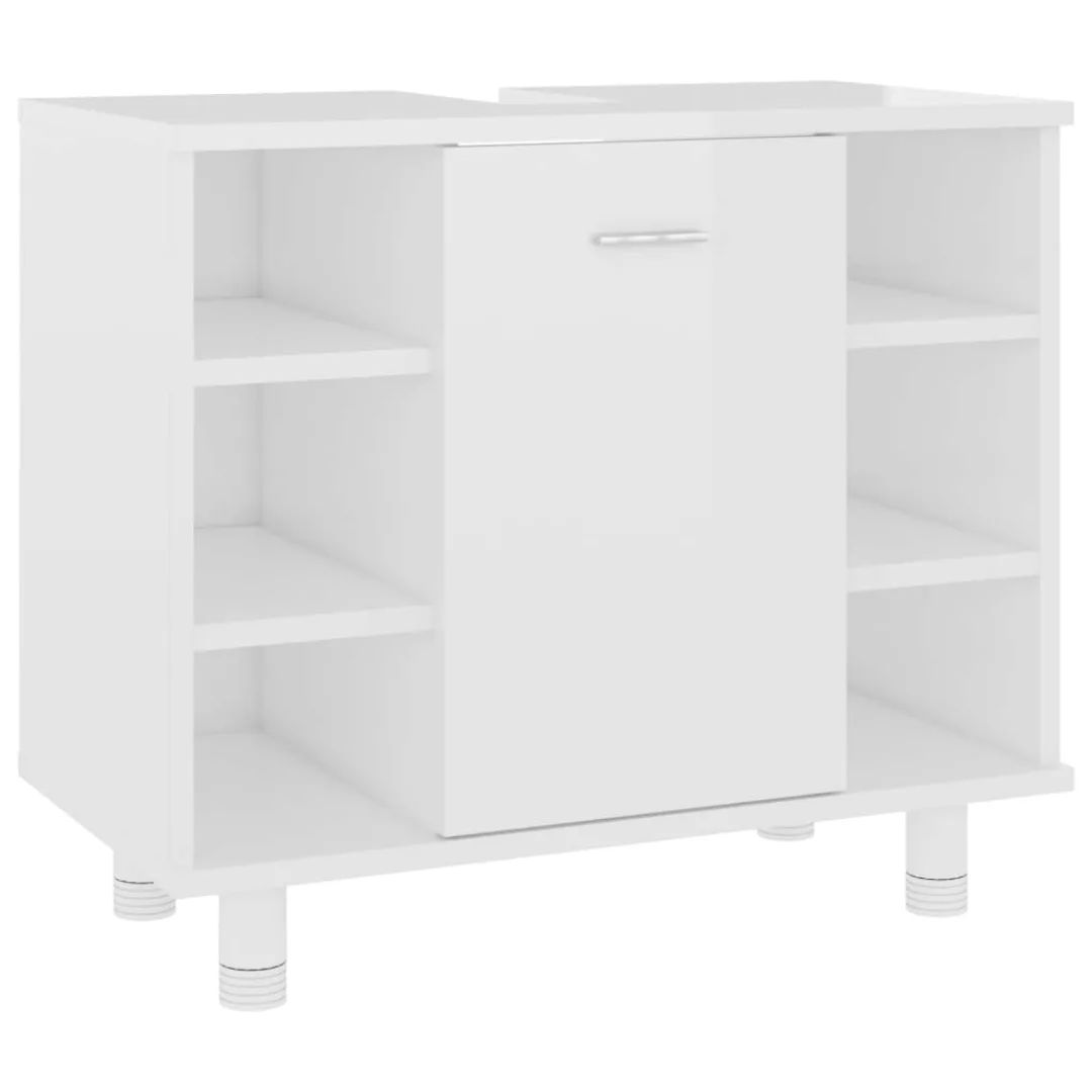 Badezimmerschrank Hochglanz-weiß 60x32x53,5 Cm Spanplatte günstig online kaufen