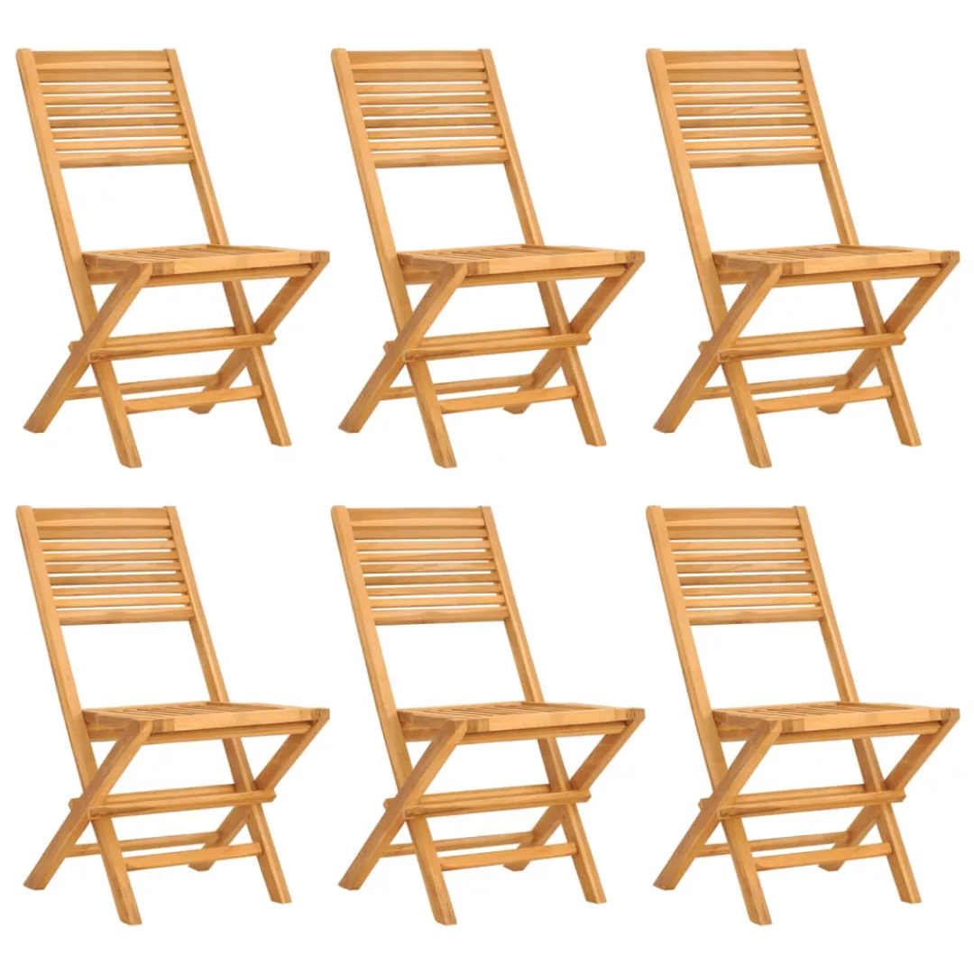 Vidaxl Gartenstühle 6 Stk. Klappbar 47x62x90 Cm Massivholz Teak günstig online kaufen