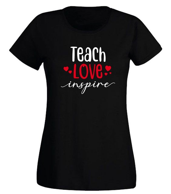 G-graphics T-Shirt Damen T-Shirt - Teach love inspire mit trendigem Frontpr günstig online kaufen