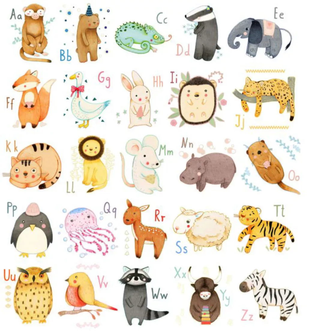 Wall-Art Wandtattoo "Bunte Tierwelt Alphabet", (1 St.), selbstklebend, entf günstig online kaufen