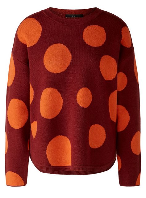 Oui Strickpullover Oui Damen Pullover dark red 36 (1-tlg) günstig online kaufen