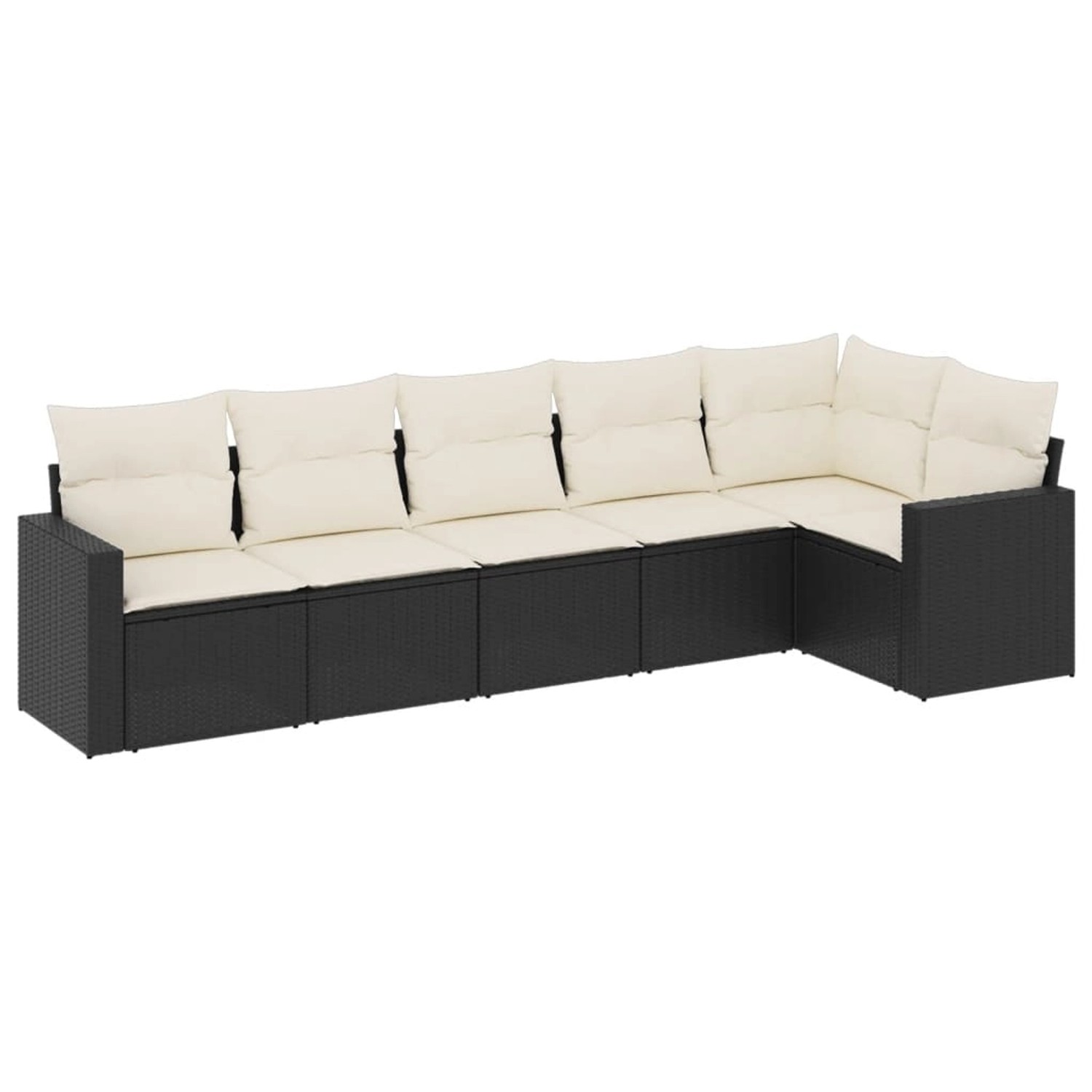 vidaXL 6-Tlg Garten-Sofagarnitur mit Kissen Schwarz Poly Rattan 3218976 günstig online kaufen
