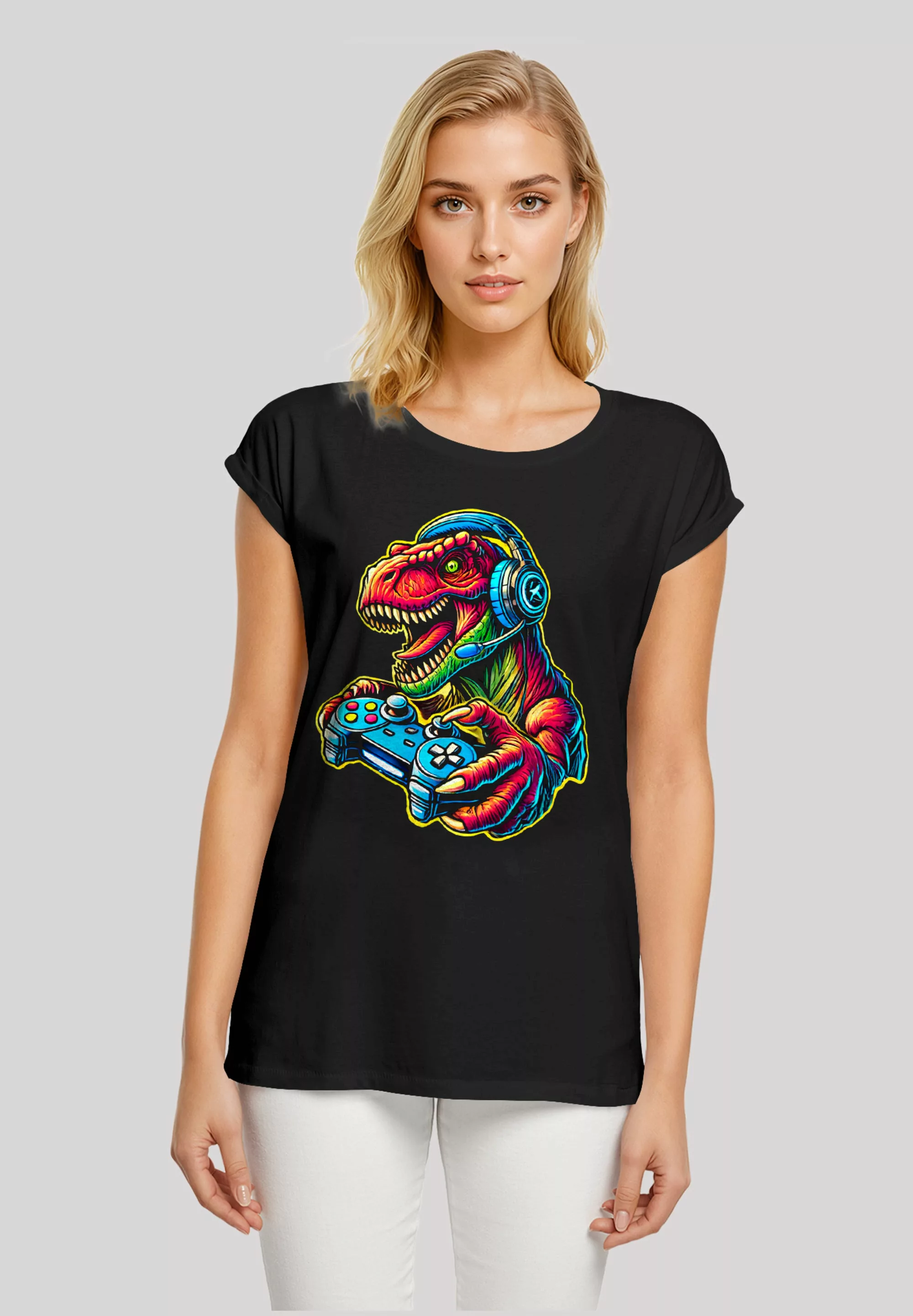 F4NT4STIC T-Shirt "Dinosaurier Gamer", Premium Qualität günstig online kaufen