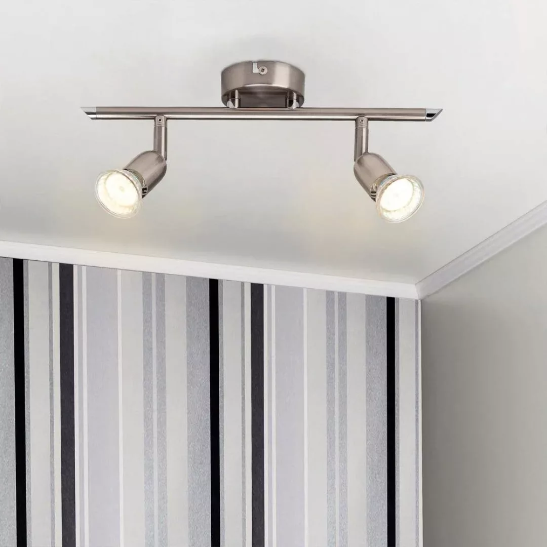 LED Deckenleuchte Loona in Silber 2x 3W 600lm GU10 2-flammig günstig online kaufen