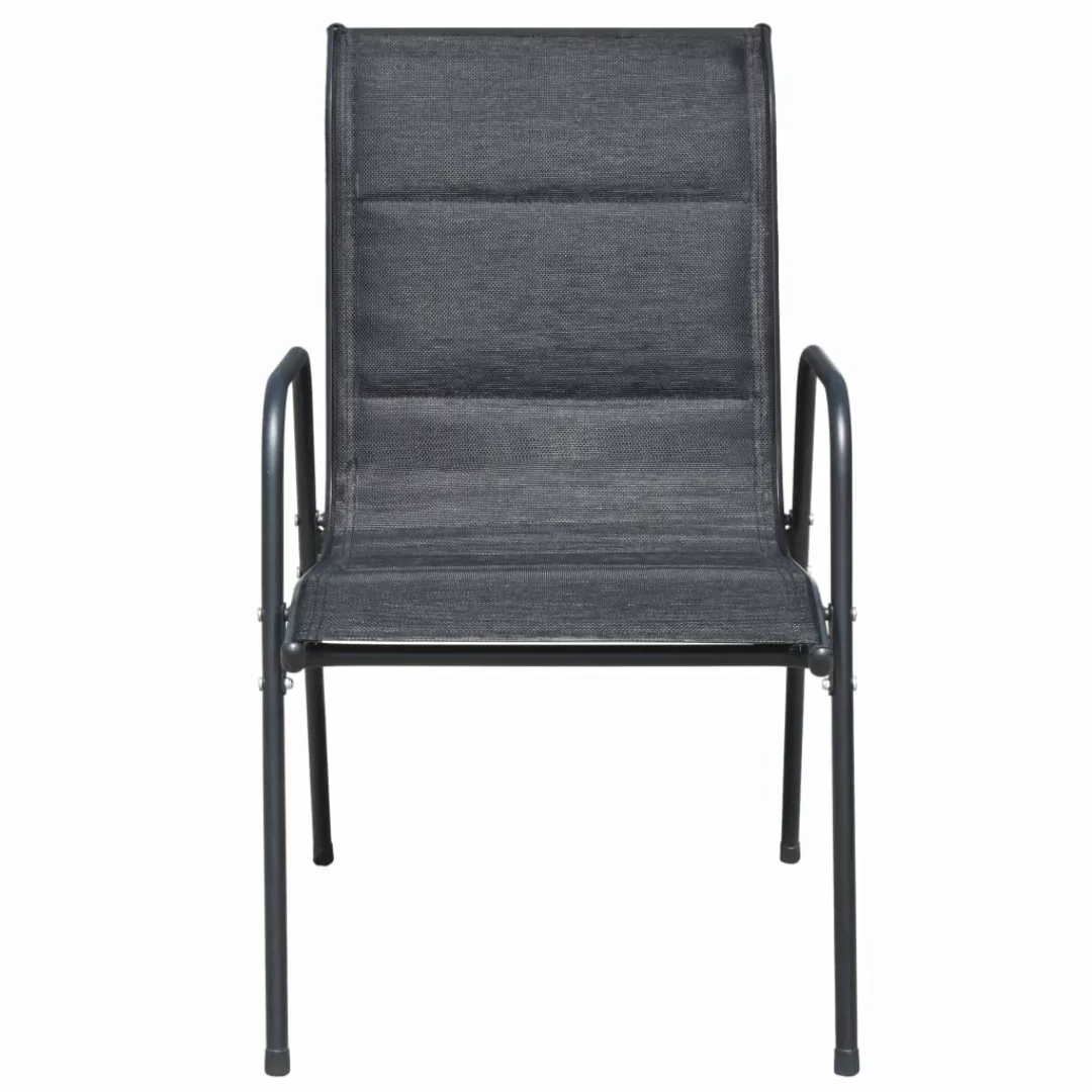 Stapelbare Gartenstühle 4 Stk. Stahl Und Textilene Schwarz günstig online kaufen