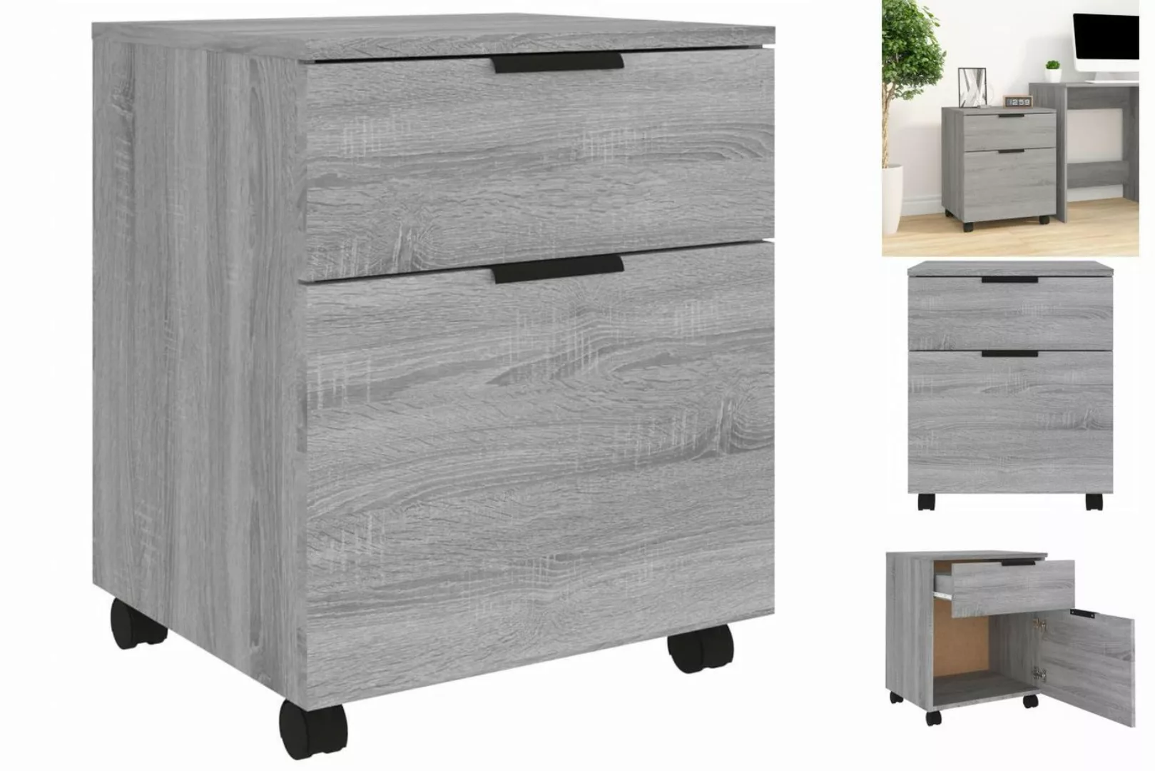 vidaXL Aktenschrank Mobiler Aktenschrank mit Rollen Grau Sonoma 45x38x54 cm günstig online kaufen