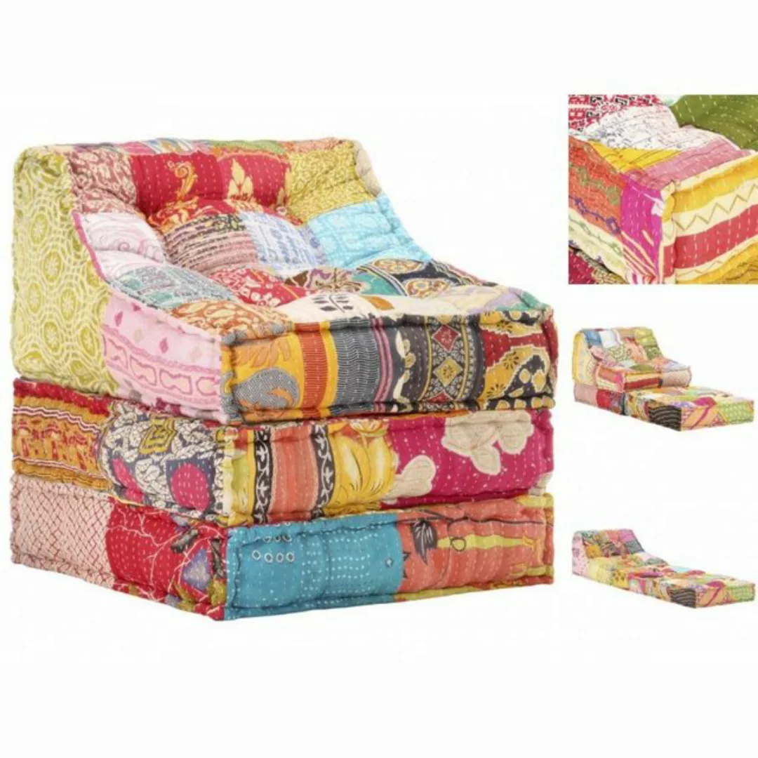 Modularer Pouf Patchwork Stoff günstig online kaufen