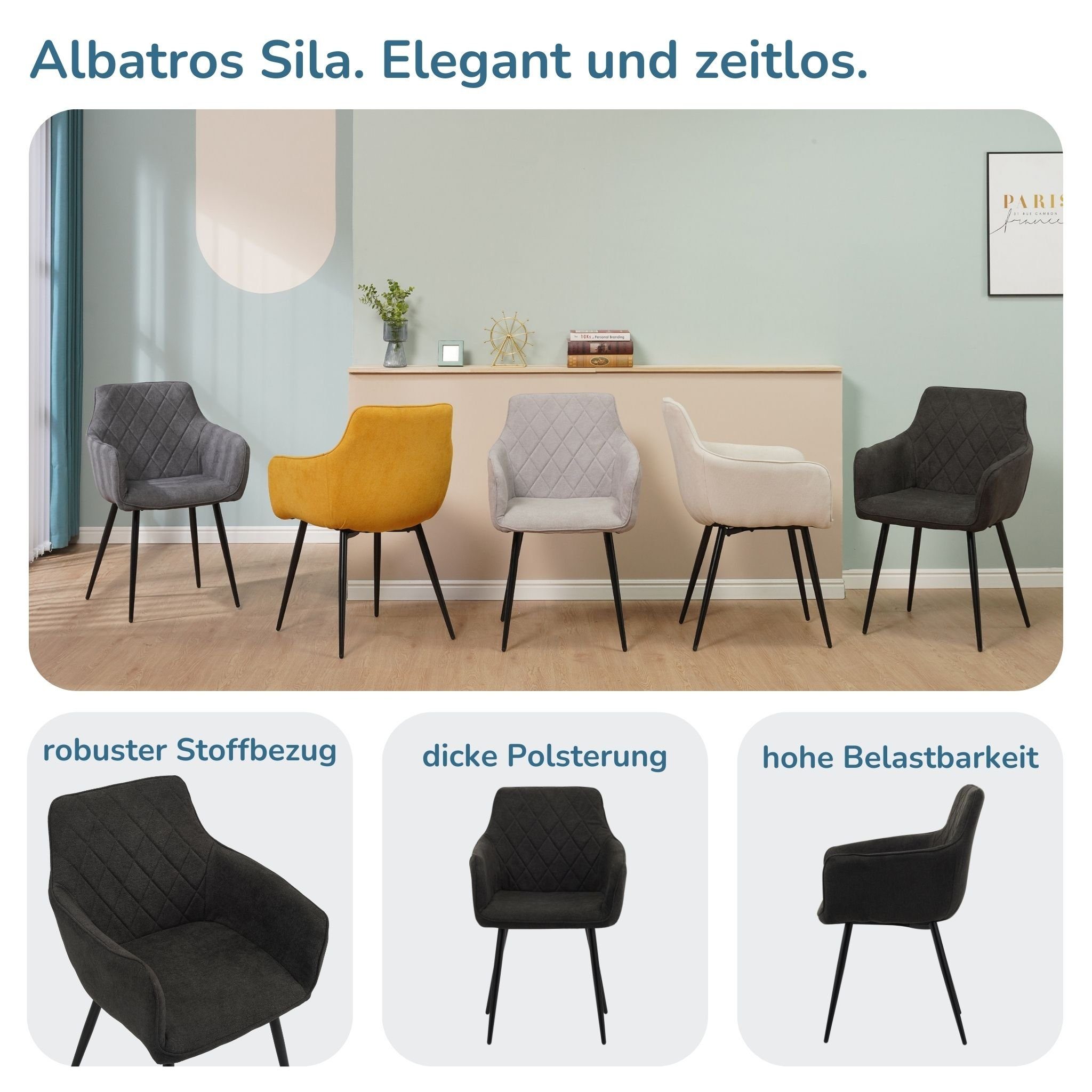 Albatros International Esszimmerstuhl Esszimmerstuhl SILA 2er günstig online kaufen
