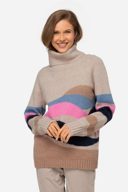 Laurasøn Rollkragenpullover Pullover Wellen-Muster Rollkragen Raglan-Langar günstig online kaufen