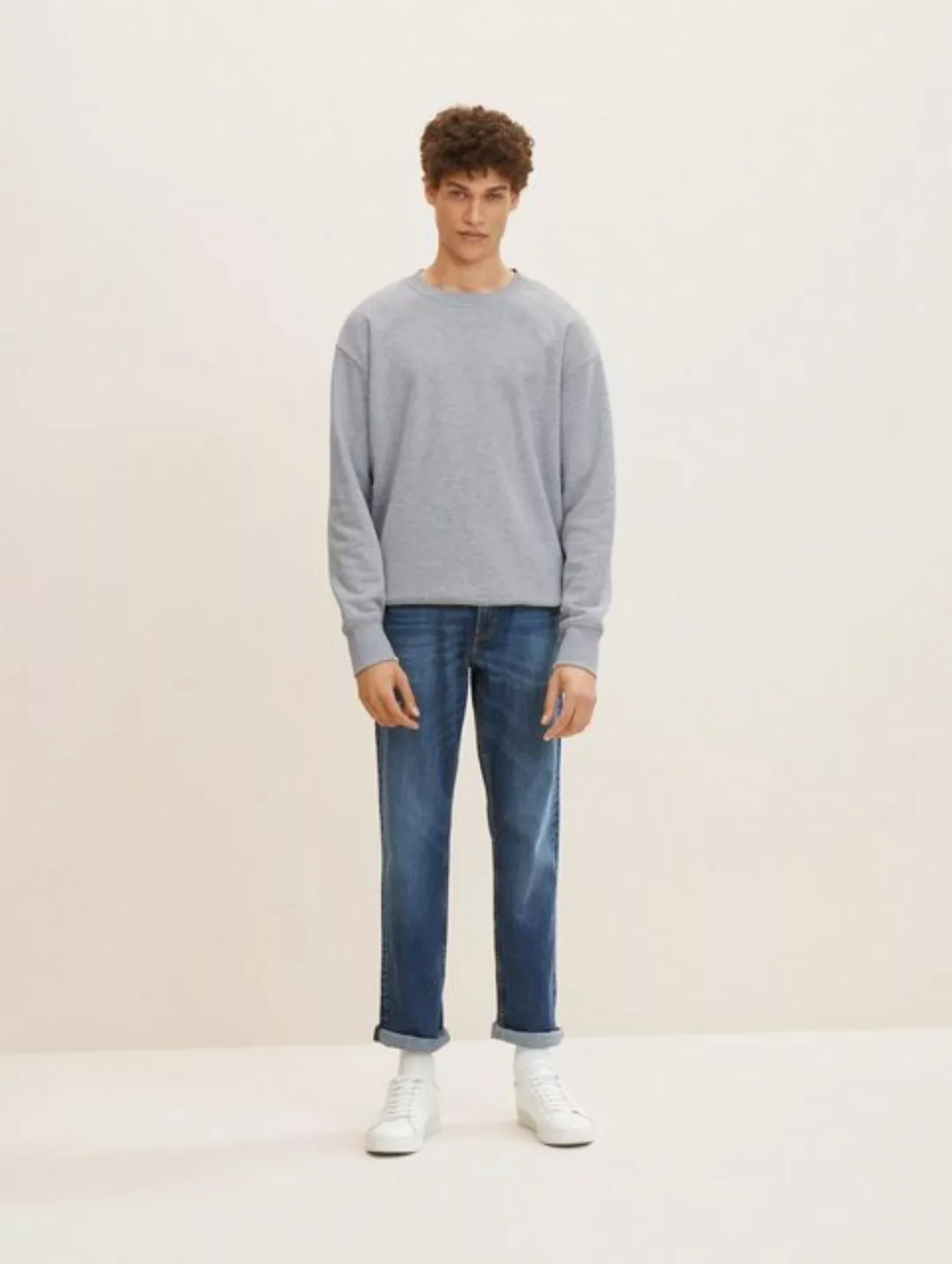 Tom Tailor Herren Jeans MARVIN - Straight Fit - Blau - Used Mid Stone Blue günstig online kaufen