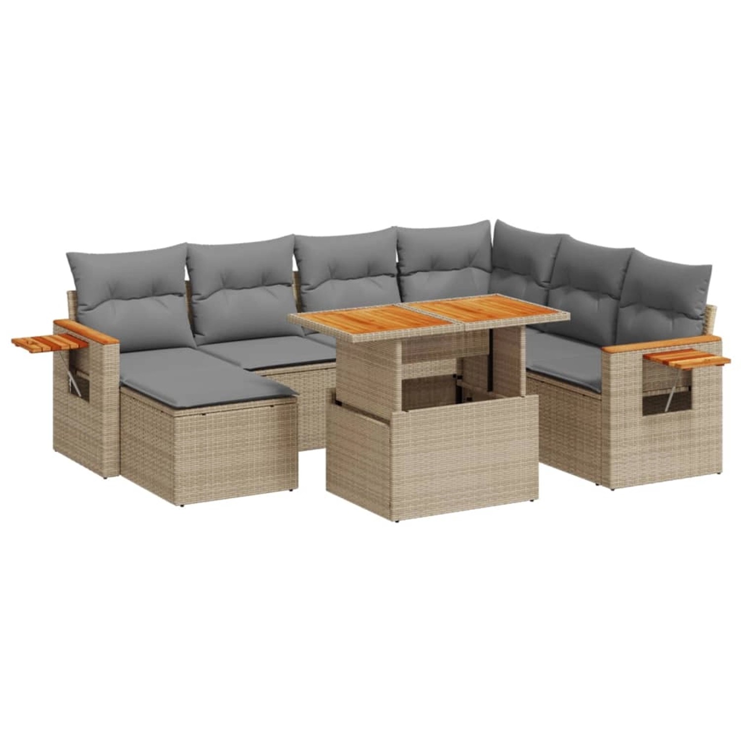 vidaXL 8-tlg Garten-Sofagarnitur mit Kissen Beige Poly Rattan Modell 327 günstig online kaufen