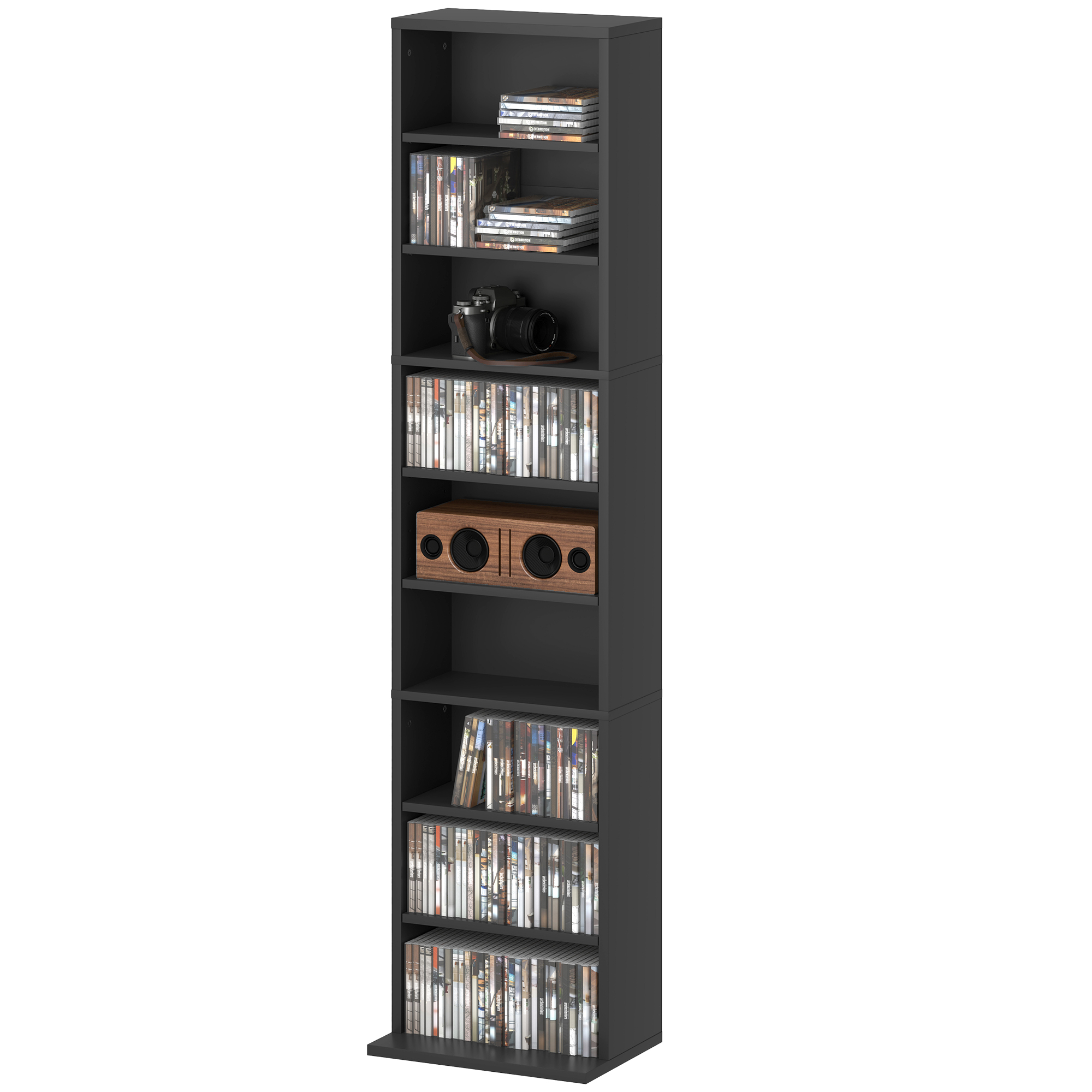 HOMCOM Mobile Libreria mit 9 Regalen für 260 CD im modernen Design, CD-Rega günstig online kaufen