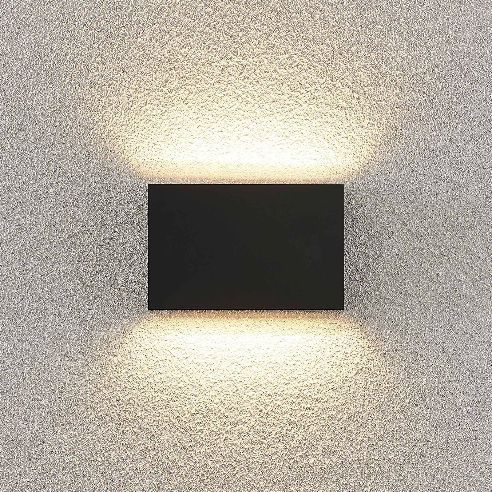 Lindby LED-Außenwandleuchte Jarte, 20cm, up/down, grau, IP65 günstig online kaufen