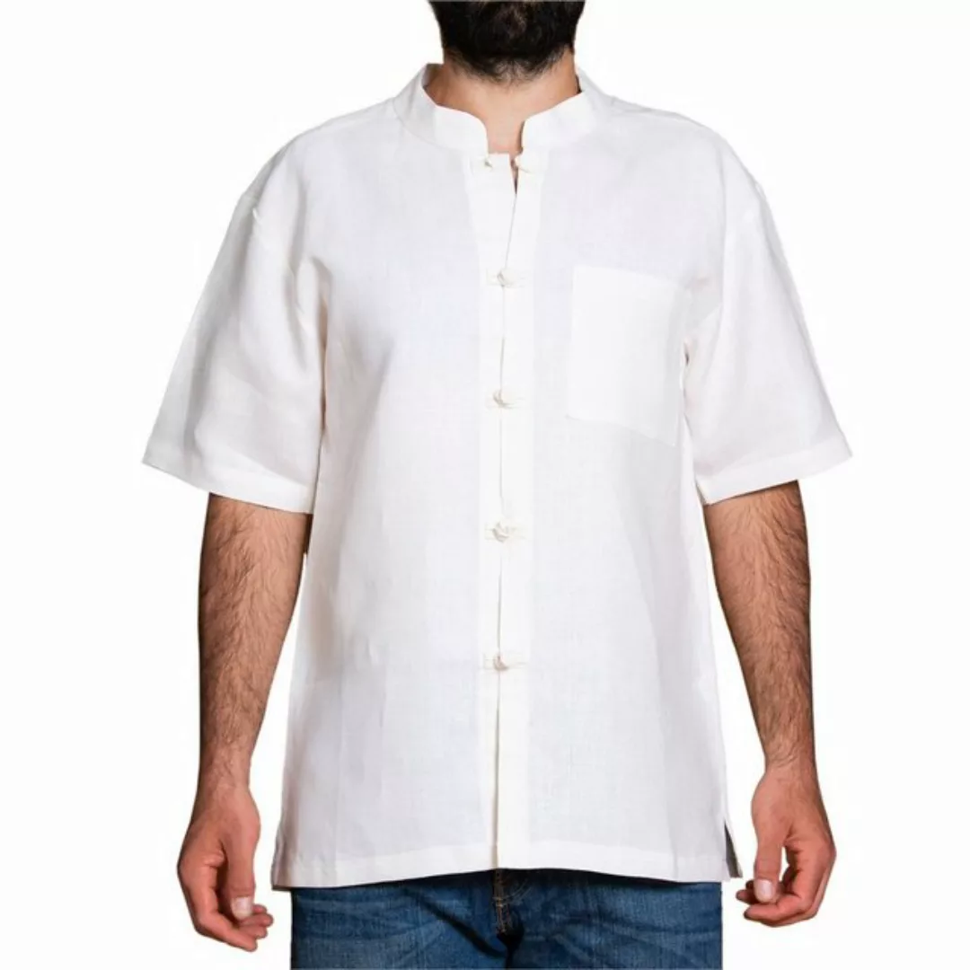 PANASIAM Kurzarmhemd Fischerhemd fairtrade aus 100% bio-Hanf mit geknoteten günstig online kaufen