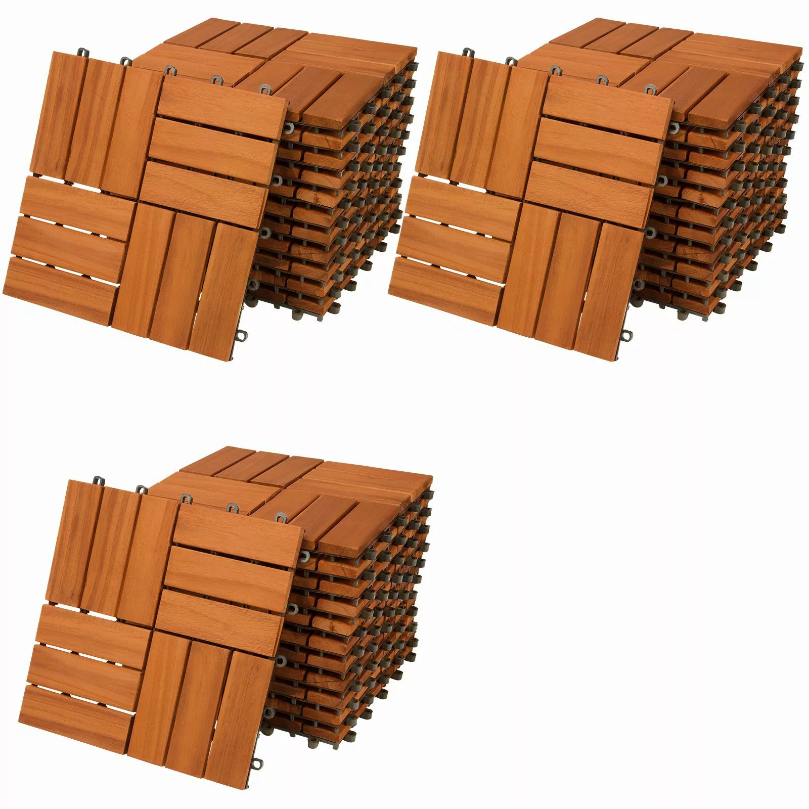 Casaria Holzfliesen 33x Akazie Mosaik, Terrassenfliesen günstig online kaufen