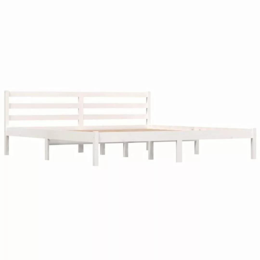 furnicato Bett Massivholzbett Kiefer 180x200 cm Weiß günstig online kaufen