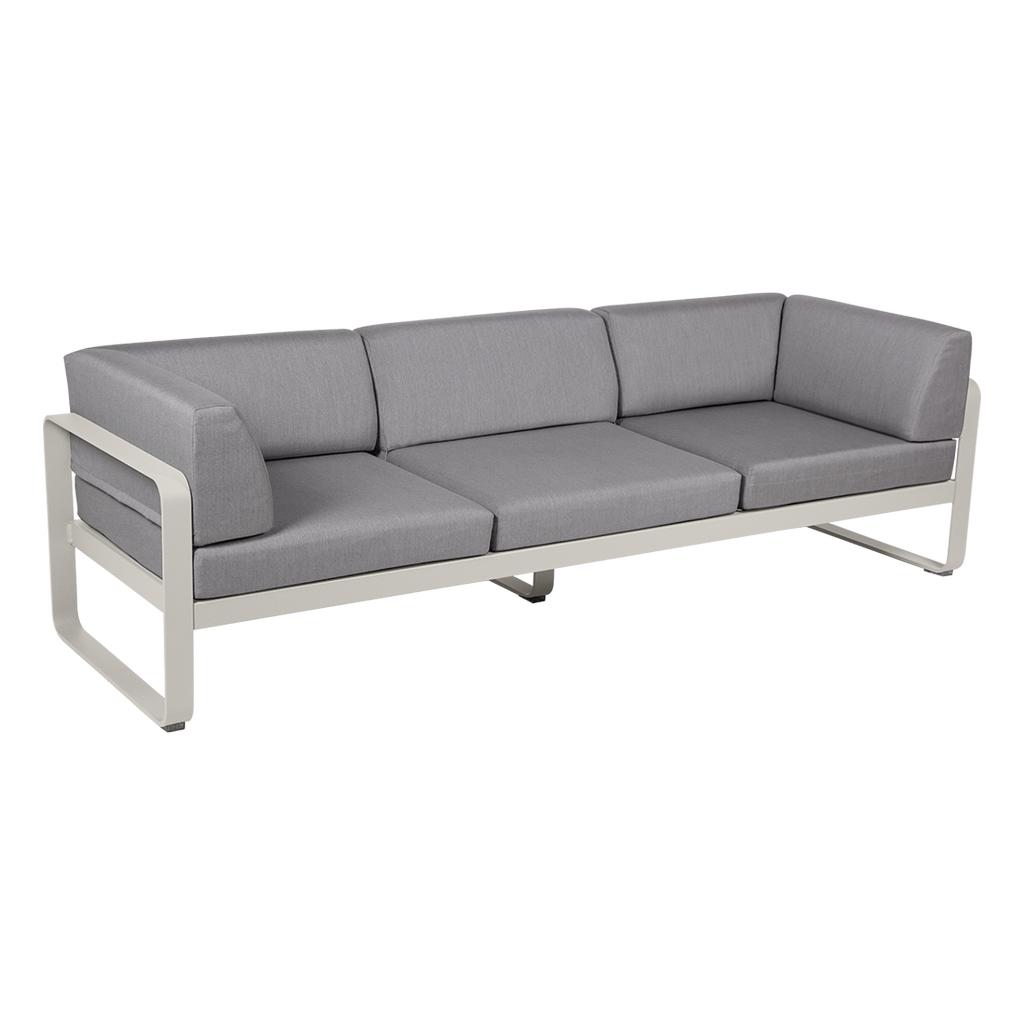 Bellevie 3-Sitzer Club Sofa Outdoor A5 Lehmgrau 79 Flanellgrau günstig online kaufen