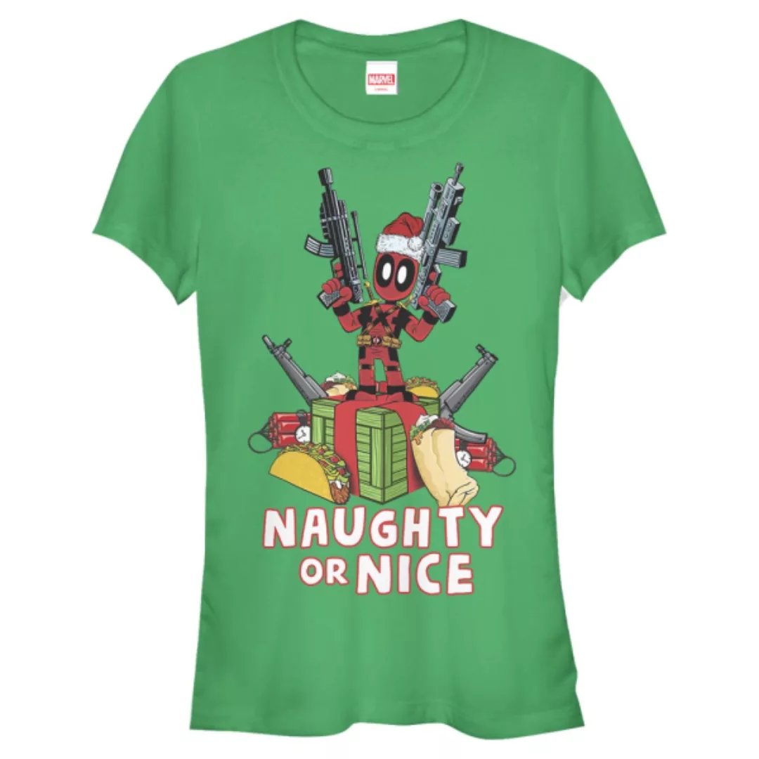 Marvel - Deadpool - Deadpool Naughty or Nice - Weihnachten - Frauen T-Shirt günstig online kaufen