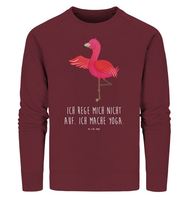 Mr. & Mrs. Panda Longpullover Größe L Flamingo Yoga - Burgundy - Geschenk, günstig online kaufen