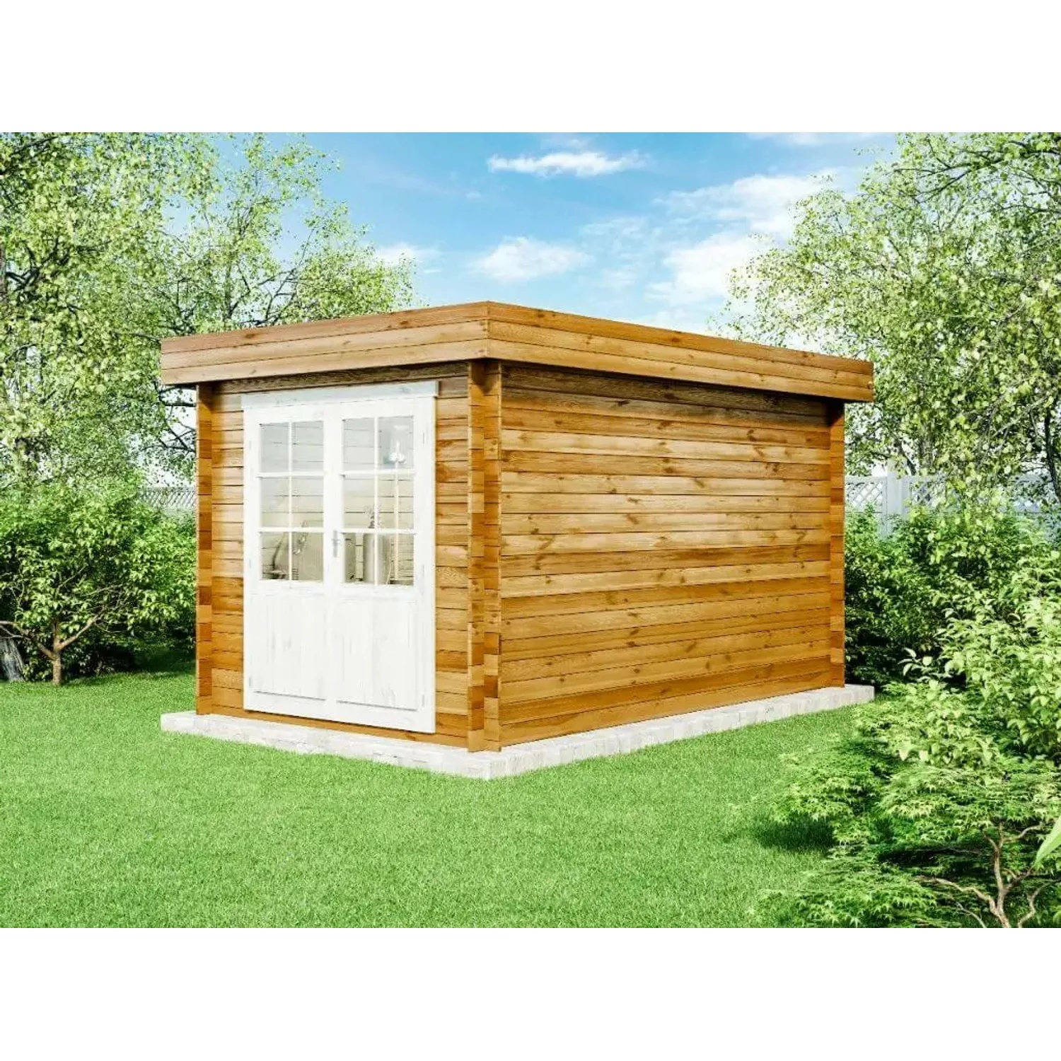 Carlsson Gartenhaus Cuxhaven-28 C Flachdach Imprägniert 230 cm x 374 cm günstig online kaufen