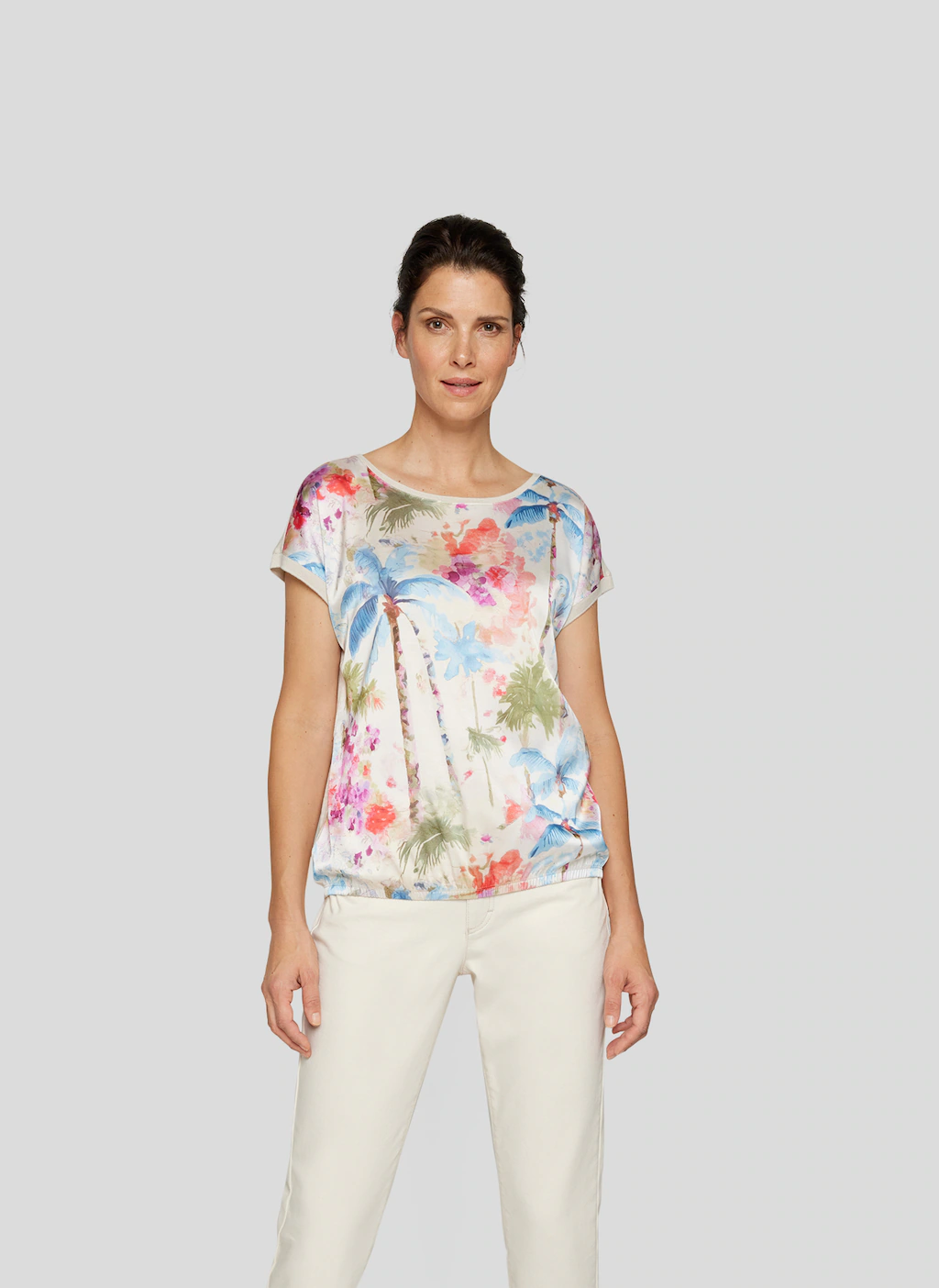 Rabe Print-Shirt, mit floralem Muster vorn, hinten unifarben günstig online kaufen