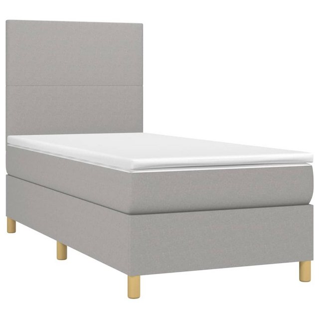 vidaXL Boxspringbett Boxspringbett mit Matratze Hellgrau 90x190 cm Stoff Be günstig online kaufen