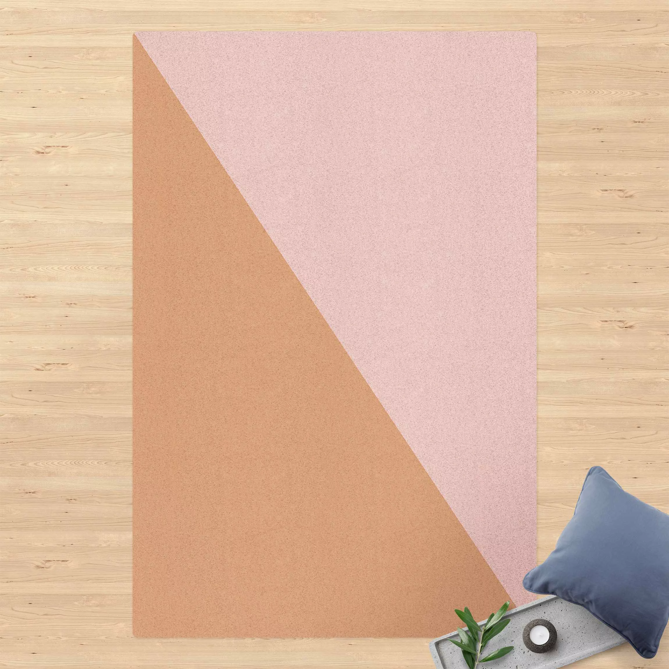 Kork-Teppich Einfaches Rosanes Dreieck günstig online kaufen