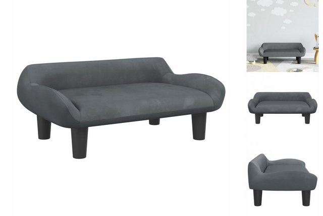 vidaXL Kindersofa Kindersofa Dunkelgrau 70x40x24 cm Samt Kindercouch Kinder günstig online kaufen