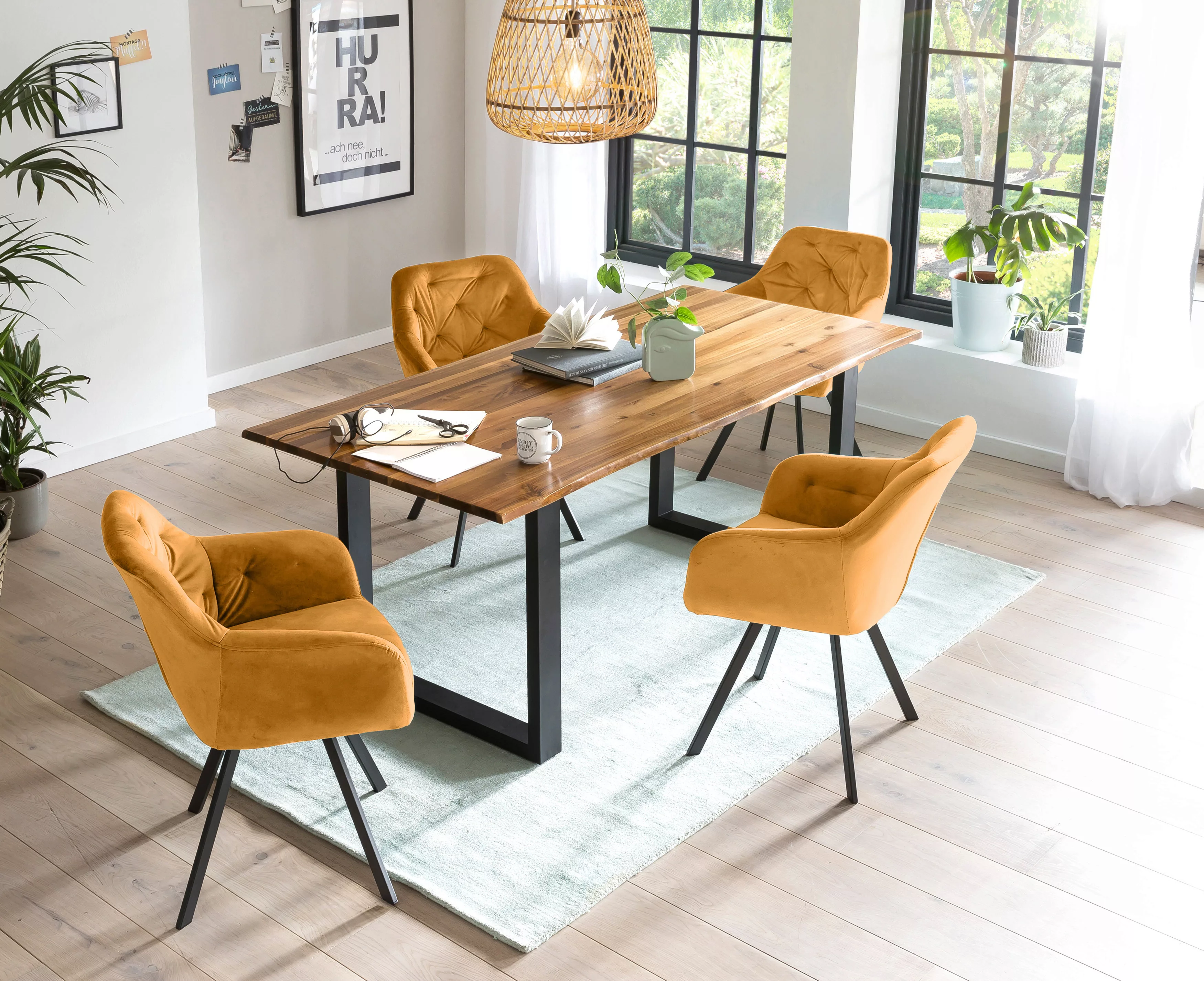 SalesFever Essgruppe, (Set, 5 tlg.), 5-teiliges Set: Drehstühle und Tisch m günstig online kaufen
