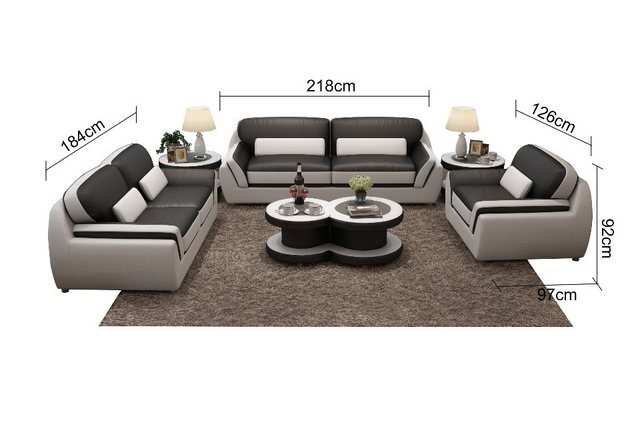 JVmoebel Sofa Ledersofa Couch Sofagarnitur Neu 3+2+1 Sitzer Garnitur Sofa, günstig online kaufen