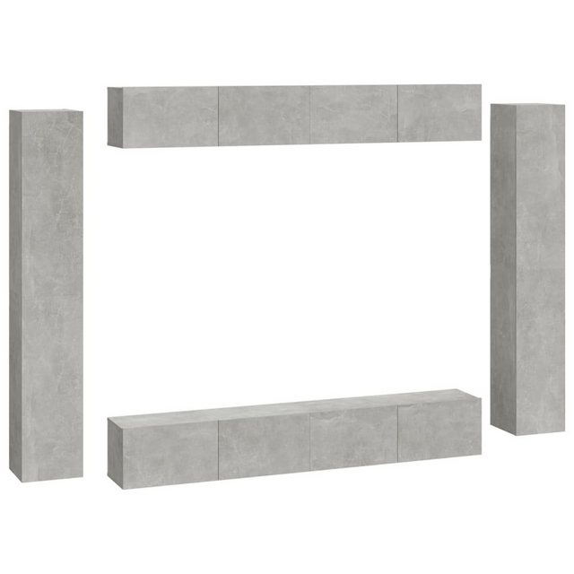 furnicato TV-Schrank 8-tlg. TV-Schrank-Set Betongrau Holzwerkstoff (1-St) günstig online kaufen